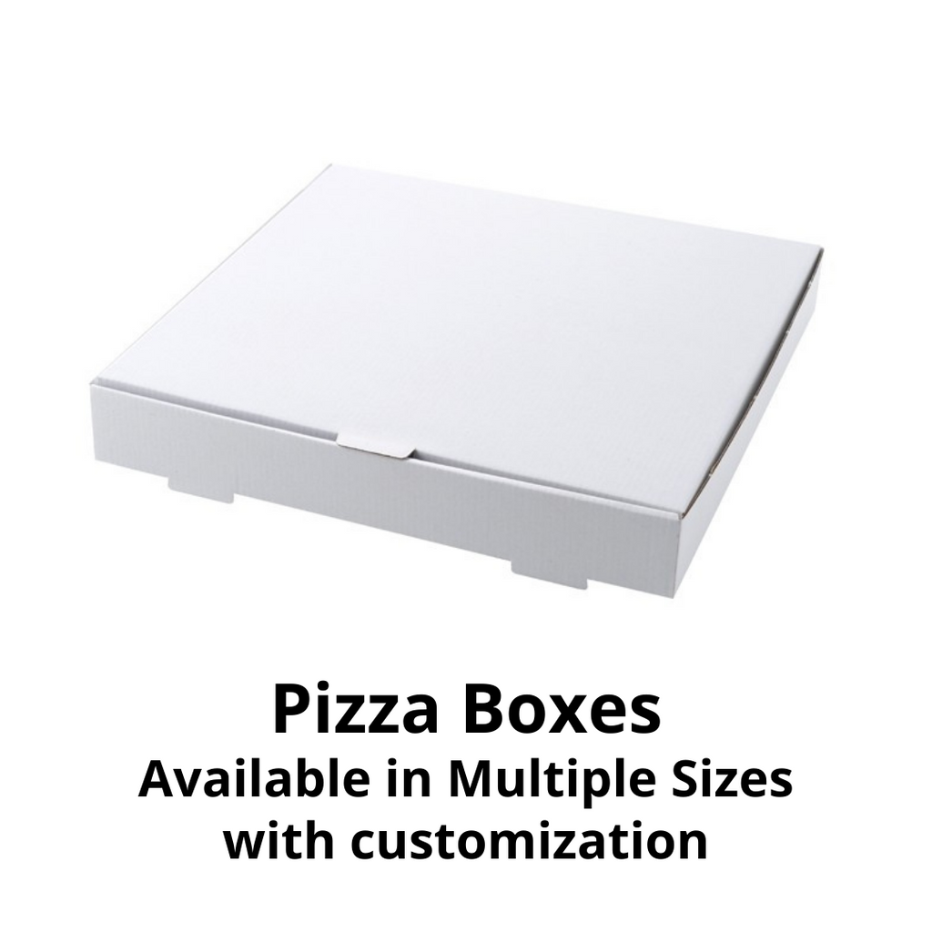 White Pizza Box, Corrugated Box available in 6inch, 7inch, 8inch, 9inch, 10inch, 12inch, 13inch, 14inch