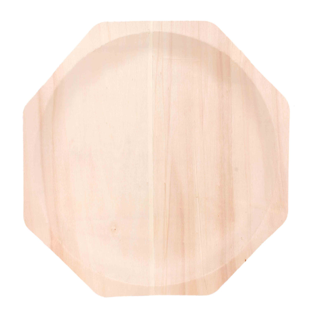 Party Centric 10 Inch Wooden Hexagonal Plate (Pack Of 50)