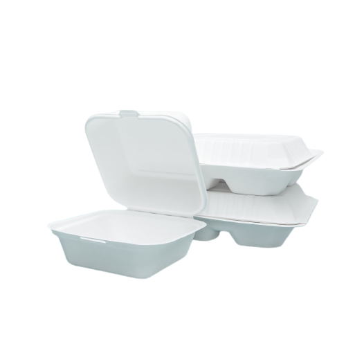 Sugarcane Bagasse White Clamshell Container/Boxes