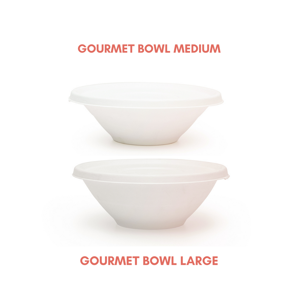 Biodegradable, Disposable Sugarcane Bagasse Takeaway Bowl Containers With Lids
