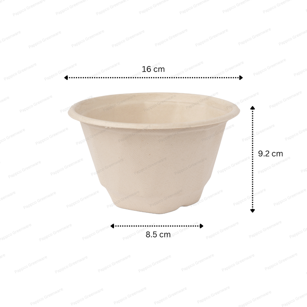 1000ml Round Brown Bagasse Parcel Container With Lid