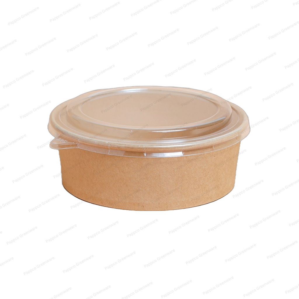 1100ml OneStop Kraft Paper Bowl with PET Lid