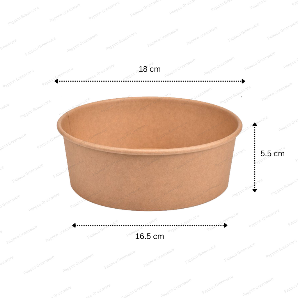 1100ml OneStop Kraft Paper Bowl with PET Lid