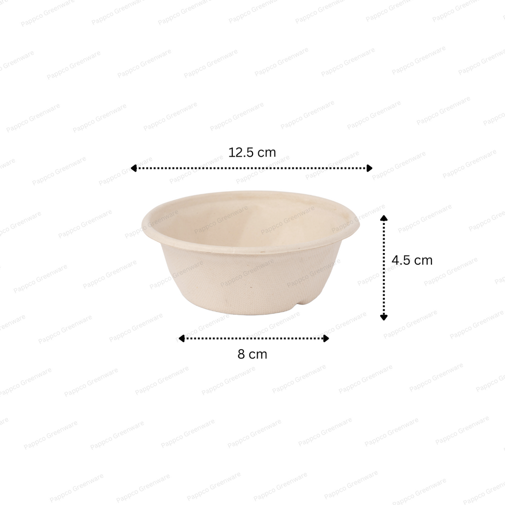 350ml Round Brown Bagasse Parcel Container With Lid