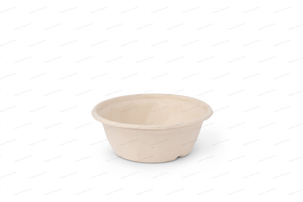 350ml Round Brown Bagasse Parcel Container With Lid