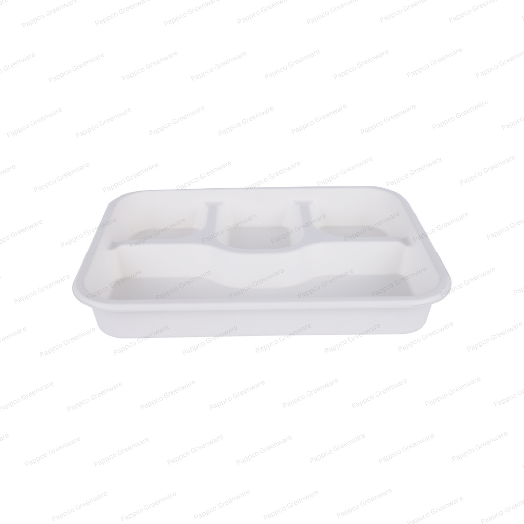 4 Compartment Bagasse Meal Tray With Lid