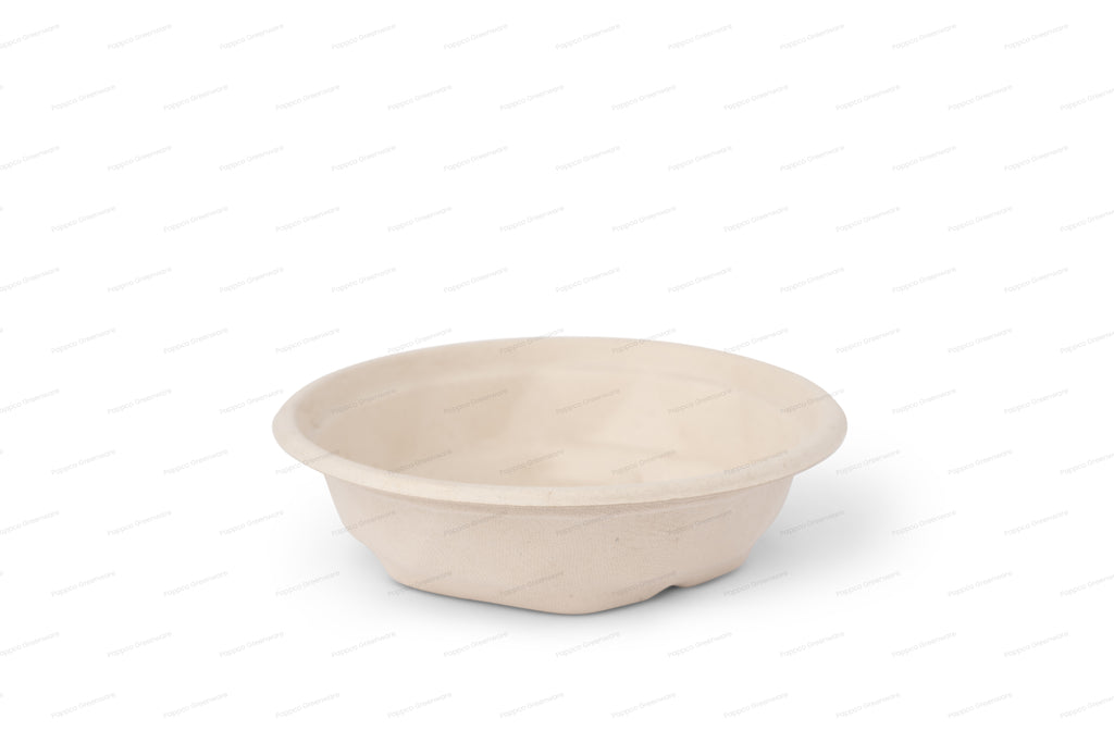 500ml Round Brown Bagasse Parcel Container With Lid