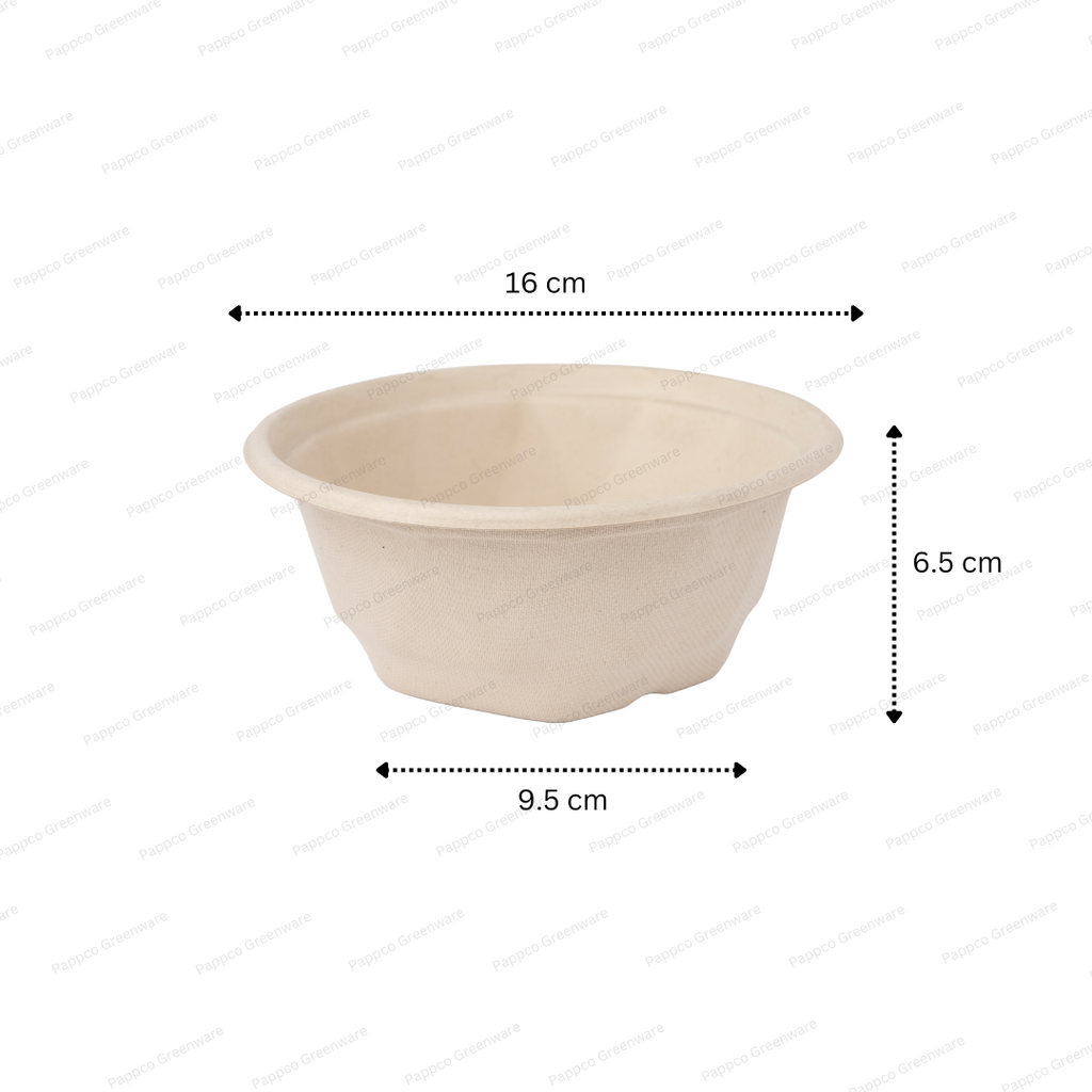 750ml Round Brown Bagasse Parcel Container With Lid