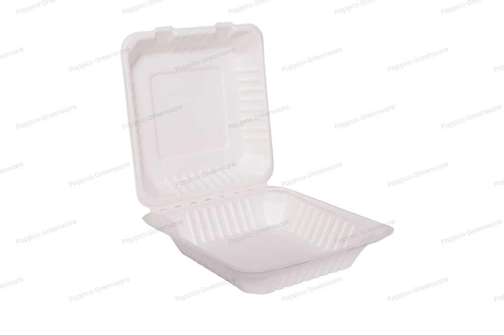 8" Plain Clamshell Container