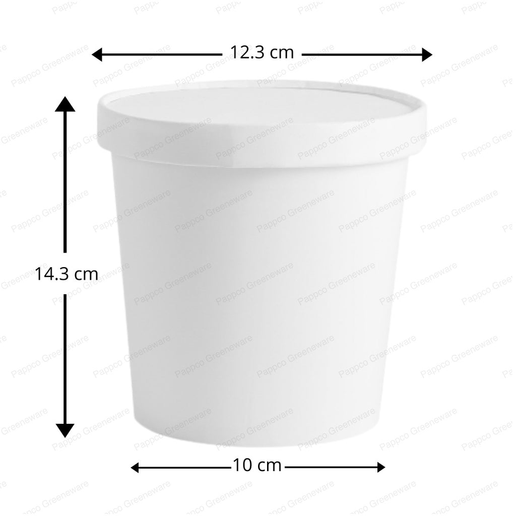 White Paper Tub with Lid - 1250ml