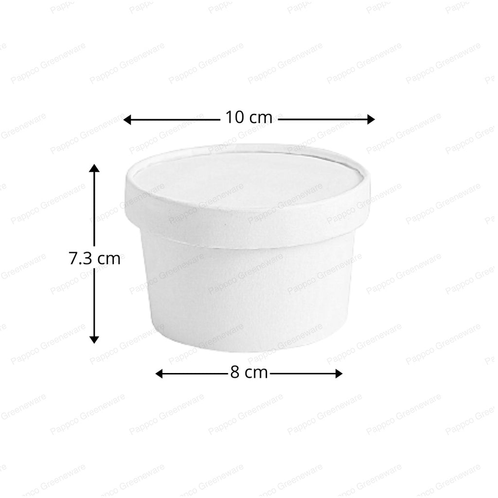 White Paper Tub with Lid - 350ml