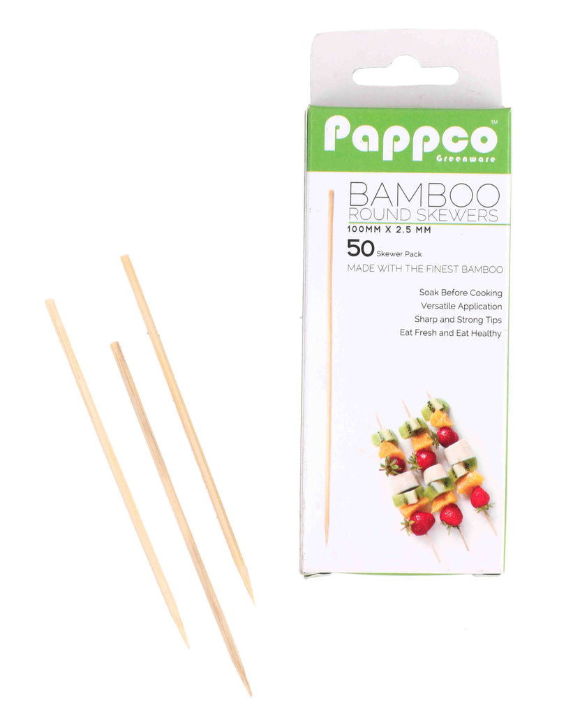 Pappco Greenware 4 Inch Bamboo Round Skewer (Pack of 200)