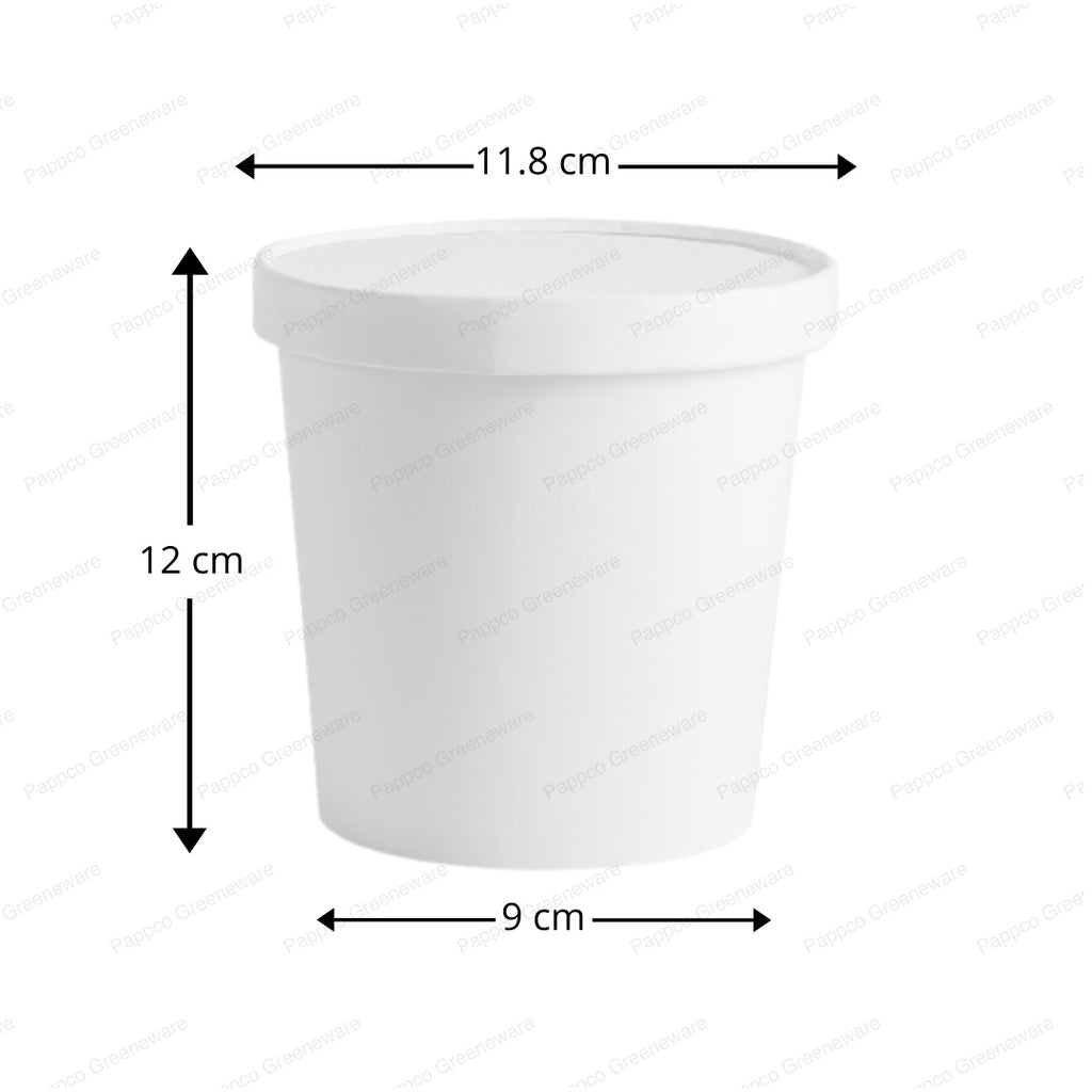 White Paper Tub with Lid - 750ml
