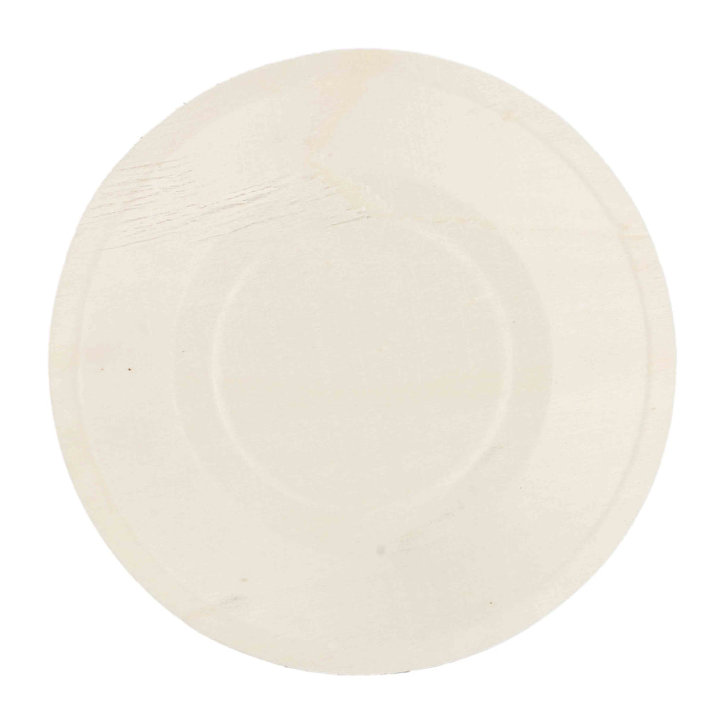 Party Centric 7 Inch Wooden Round Plate (Pack Of 50)